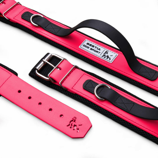 BESTIA DOG SPORT HANDLE COLLAR NEON PINK-0