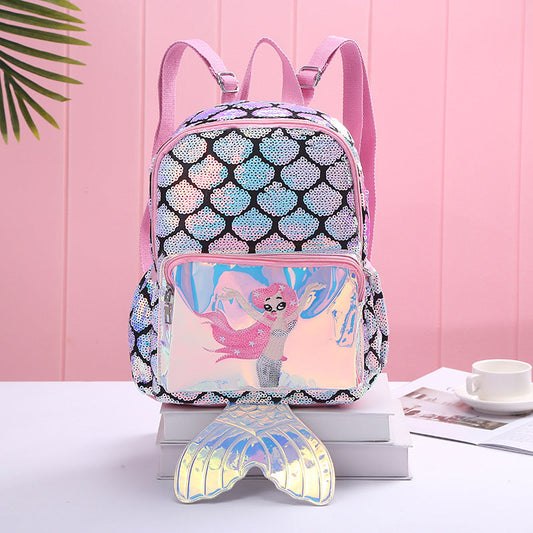 HOT SALE Own Design Mermaid Bag for Girl School-0