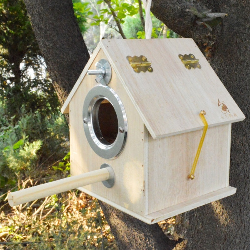 Round Cage Bird Nest Parrot Breeding Box Outdoor Munbird Breeding