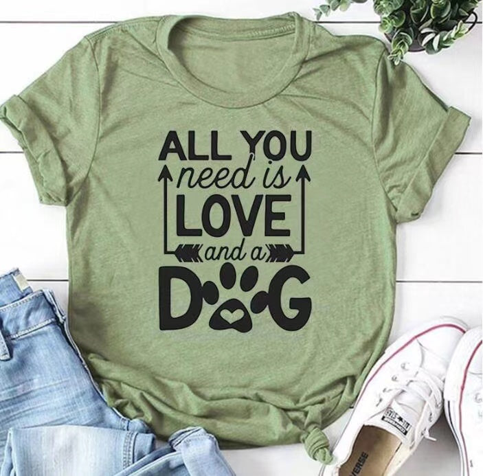 All You Need Is Love And A Dog Tee- Fur Mama Tee Gift For Dog Lover Dog Mom T shirt - Dog Mom Tee - Dog Mom Gift - Dog Lover-3