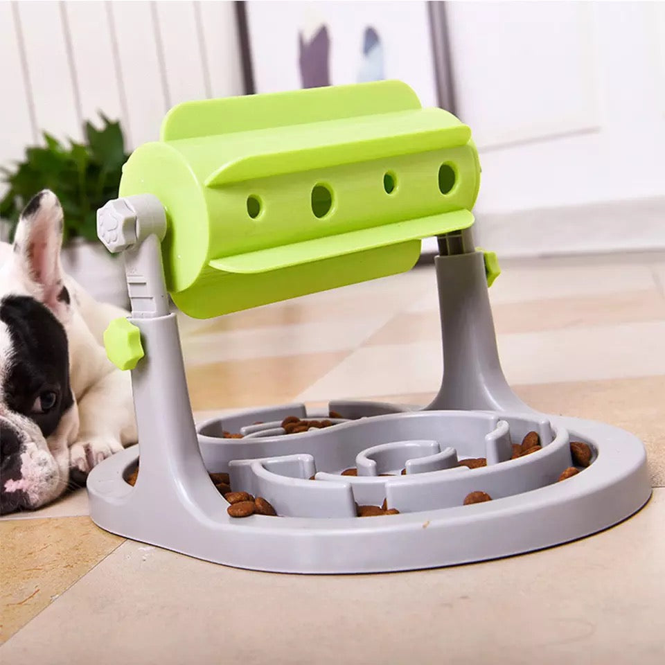 Interactive Pet Food Bowl Puppy Slow Feeder Puzzle Toy Feed For Dog Kitten Cat IQ Training Automatic Game Educational Adjustable-0