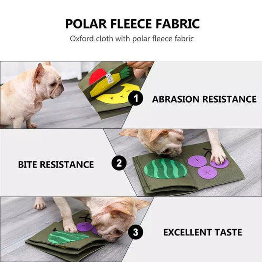 Training Snuffle Pets Toy IQ Treat Food Dispensing Cloth Book Pet Blanket Toy-0