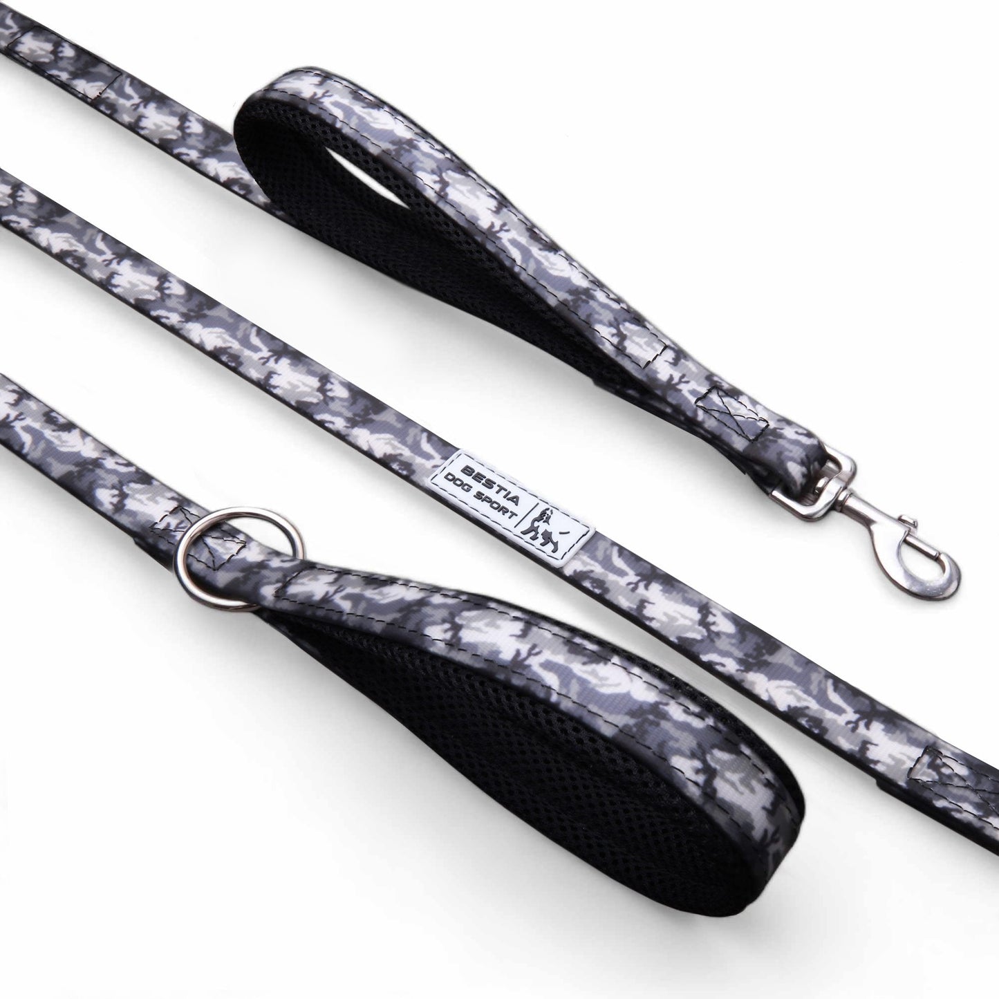 BESTIA DOG SPORT dual handle leash grey camo-0