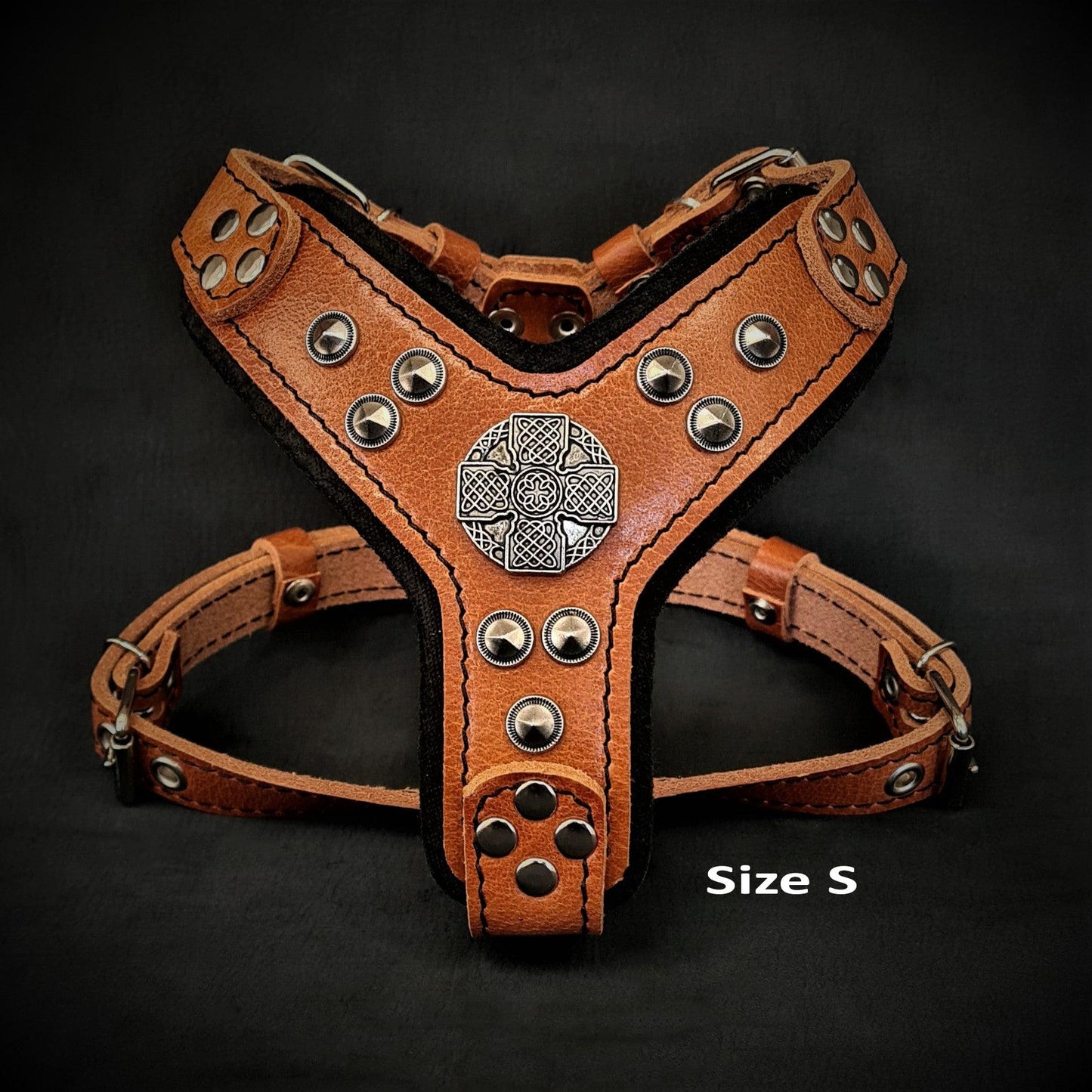 The ''Maximus'' harness brown & silver Small to Medium Size-1