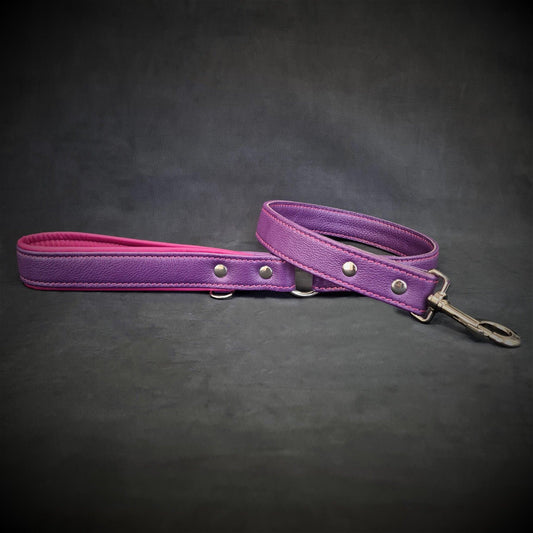 Purple soft leather dog leash-0