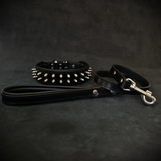 "Frenchie" Set- collar & leash. Black-0