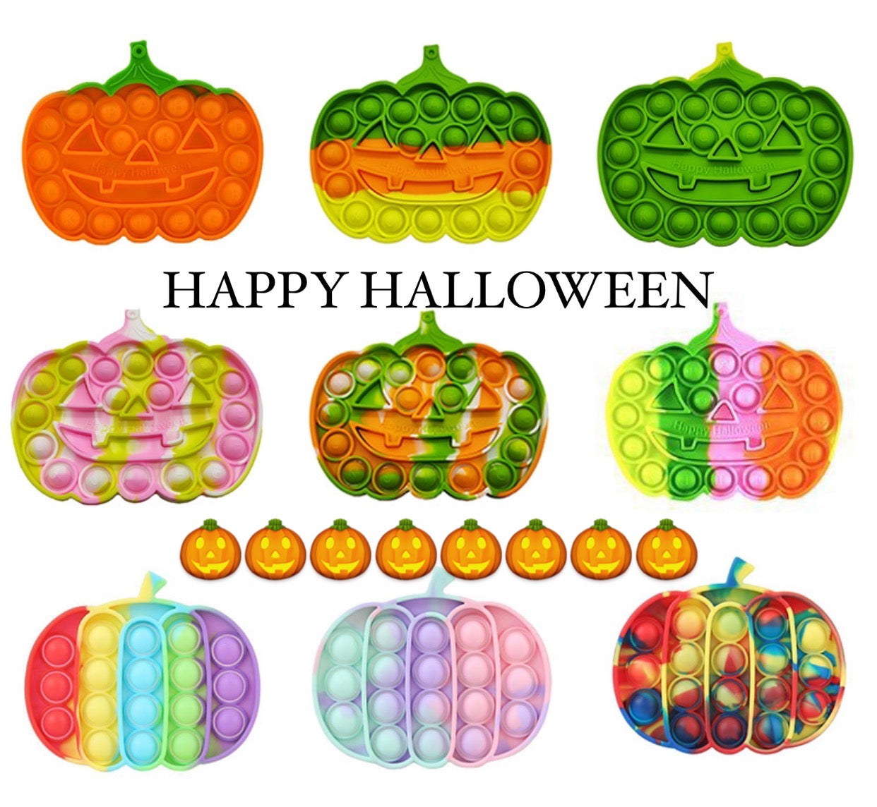 Jumbo Push Pop Fidget  Sensory -Halloween Pumpkin collection-0