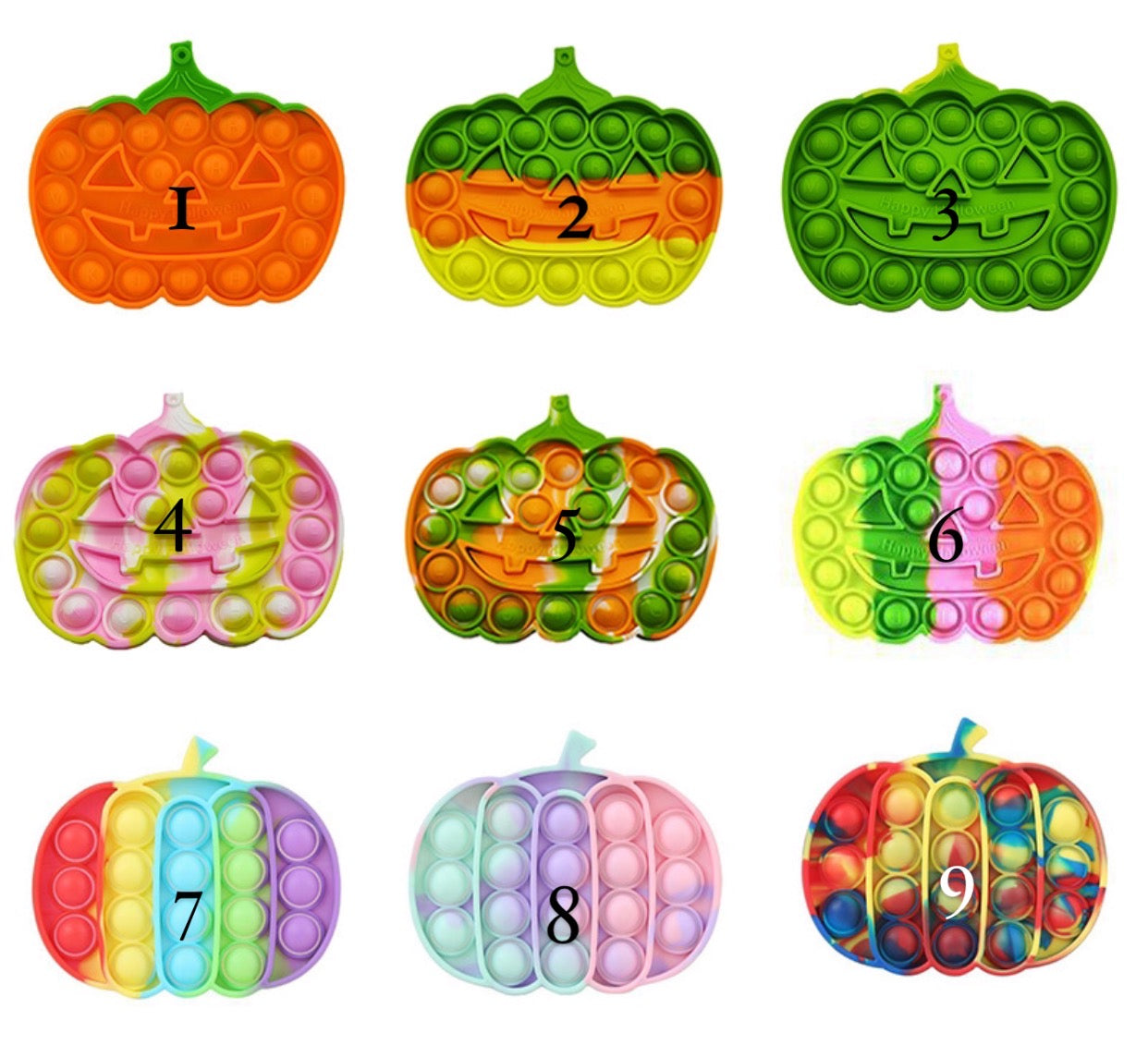 Jumbo Push Pop Fidget  Sensory -Halloween Pumpkin collection-2