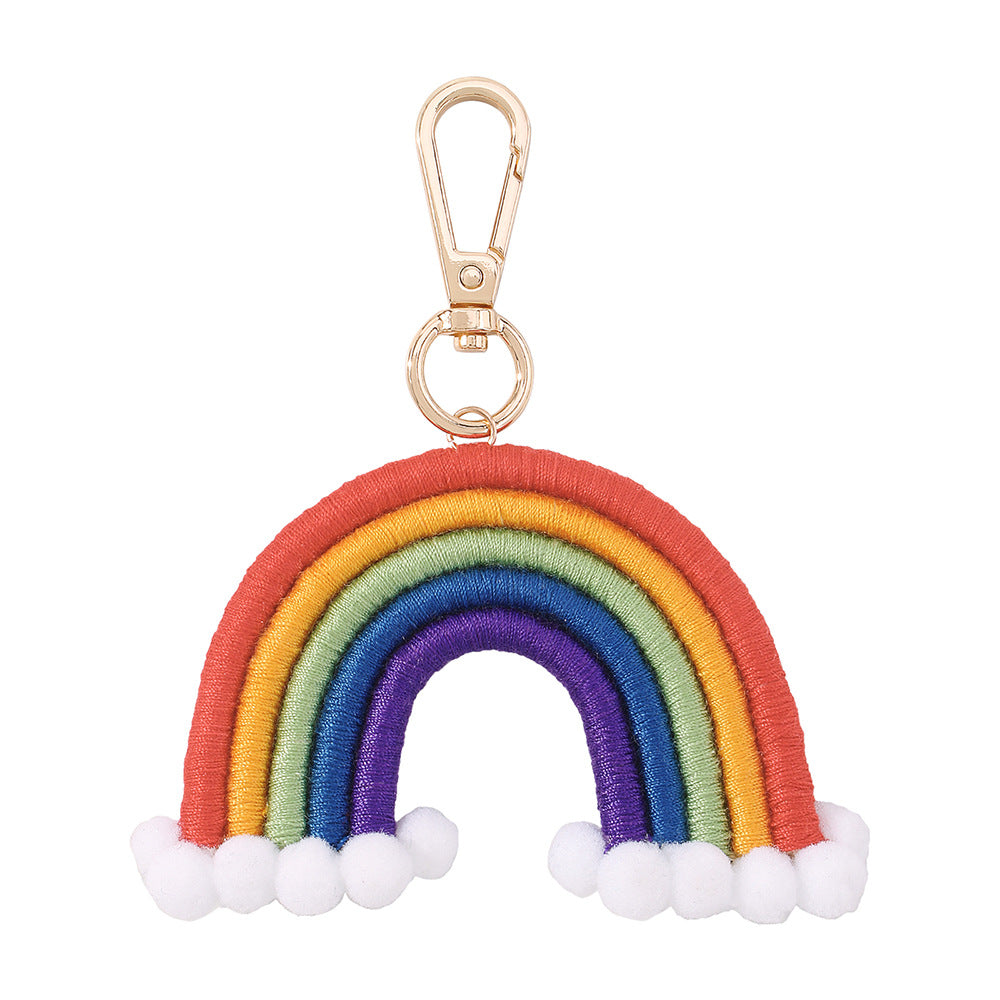 Handmade Macrame Mini Rainbow | Purse Charm | Dog Leash Decor | Keychain | Key ring | Zipper charm-3