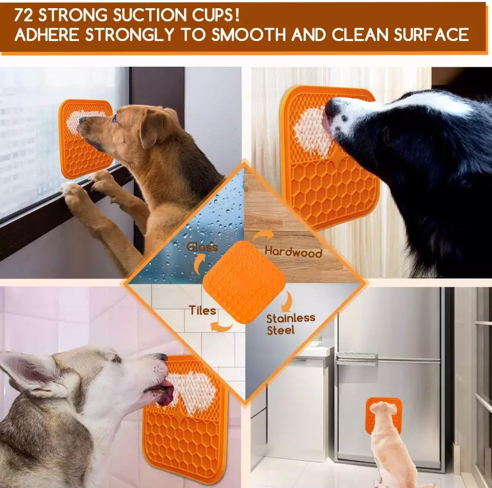 Mat For Dogs Cats Slow Food Bowls New Pet Dog Feeding Food Bowl Silicone Dog Feeding Lick Pad Dog Slow Feeders Treat Dispensing-1