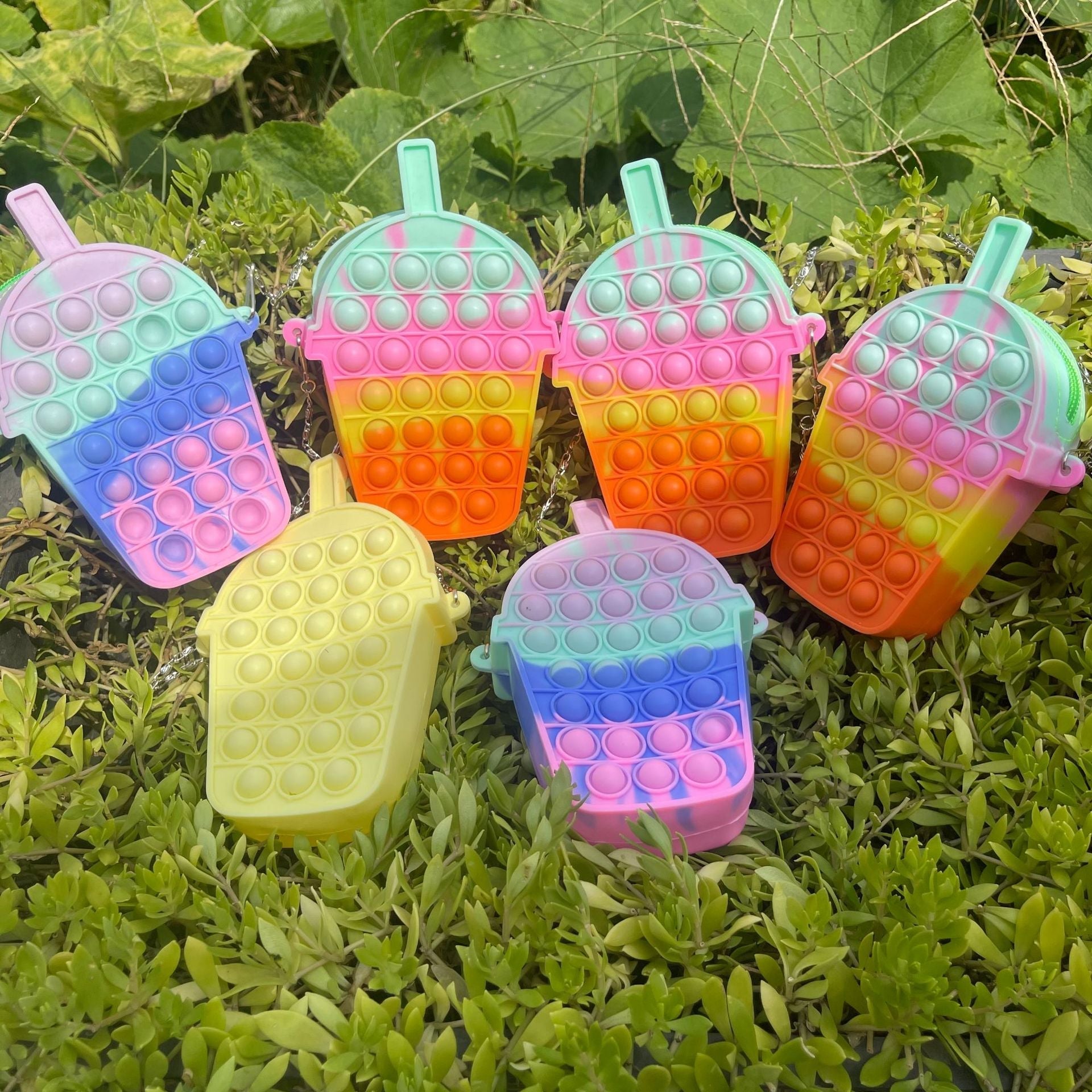 {HOT SALES}Push Pop Fidget Sensory Cross Body Bubble Tea Bag-0