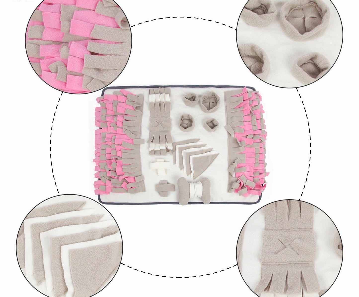 Pets Puzzle Toys Snuffle Mat-Grey Pink Shadow-1