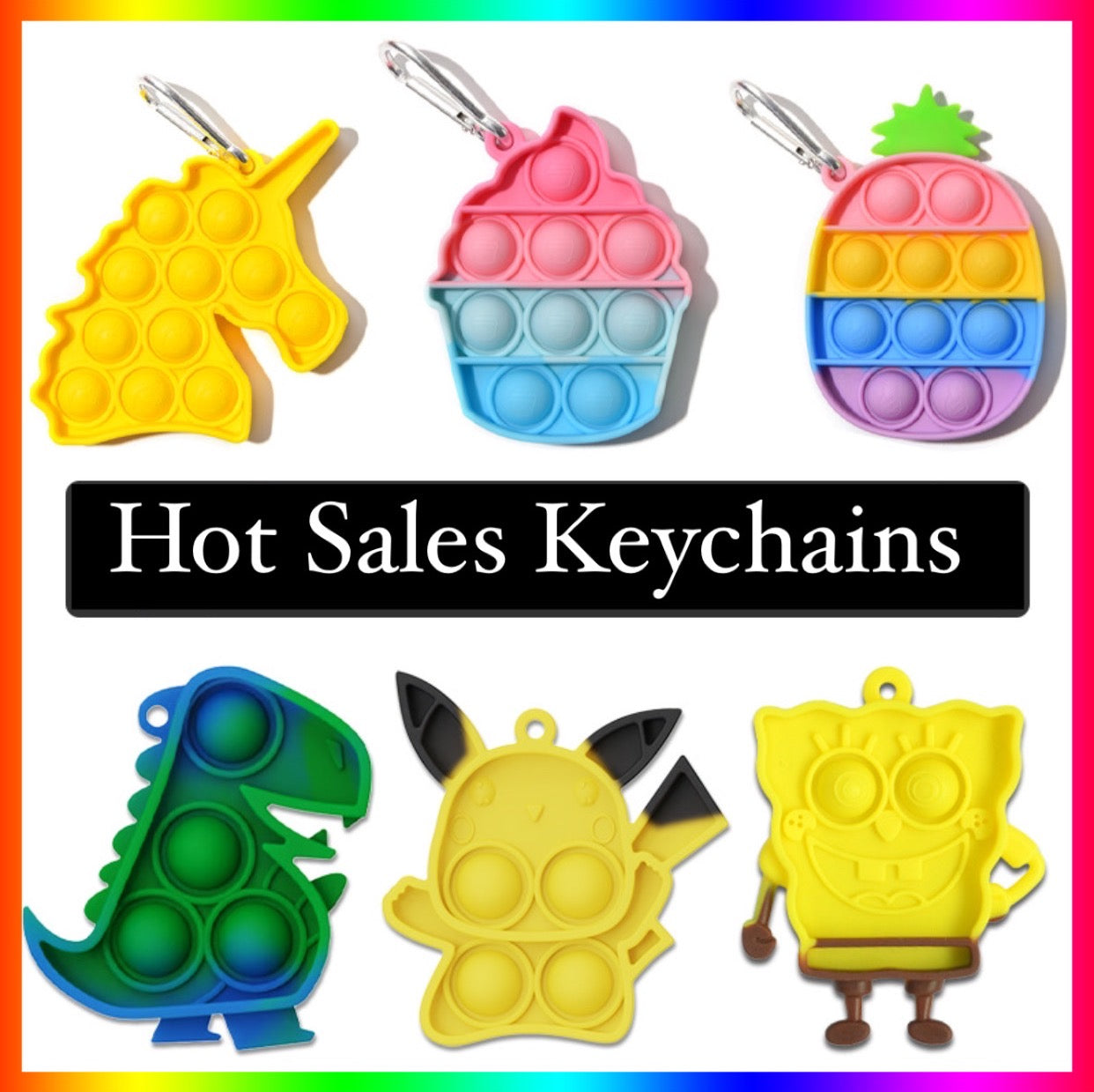 Beautiful Push Pop Fidget Sensory Toy- Hot Sales Keychain-2