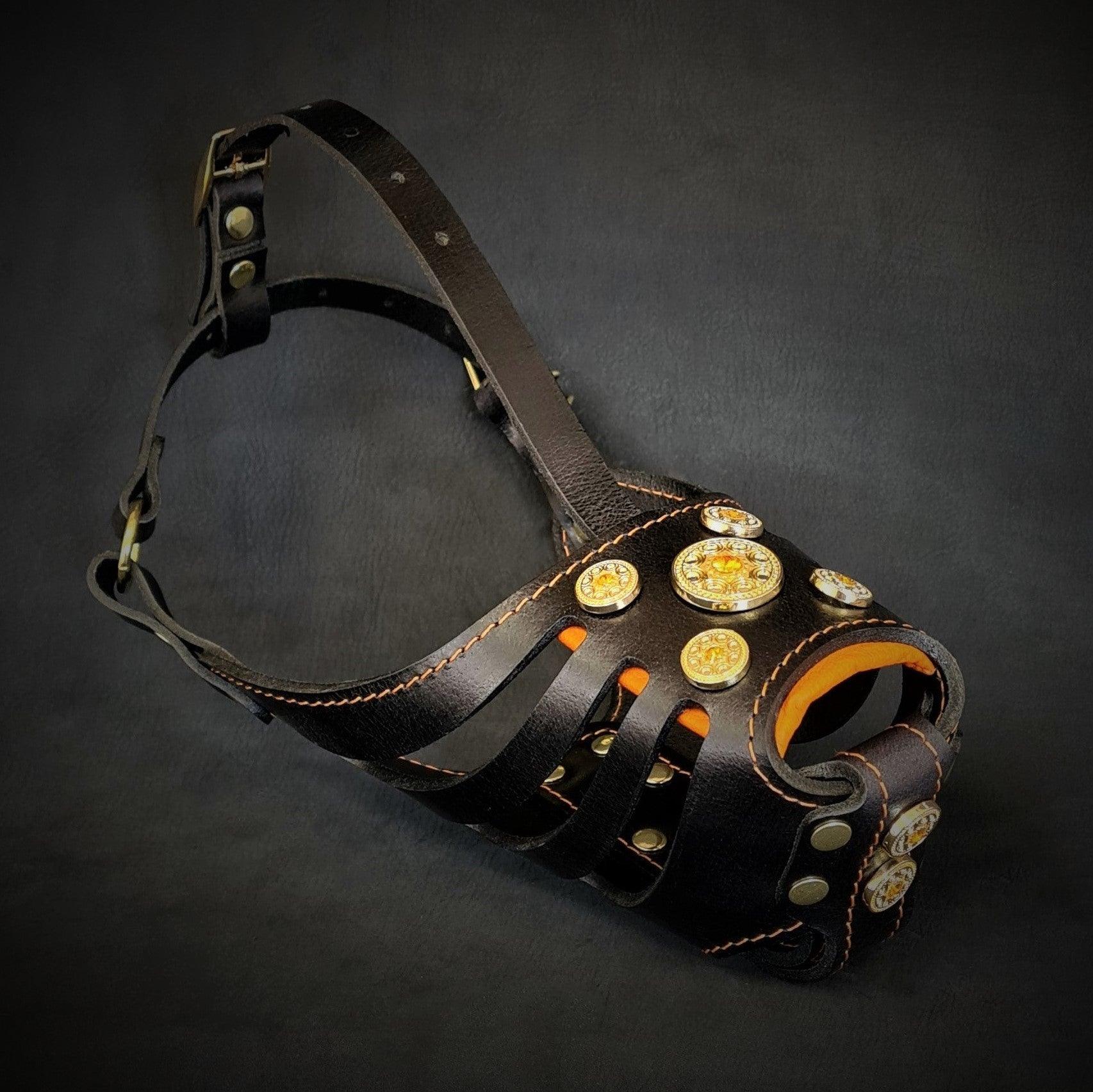 The ''Bijou'' Basket Muzzle Black & Orange-0