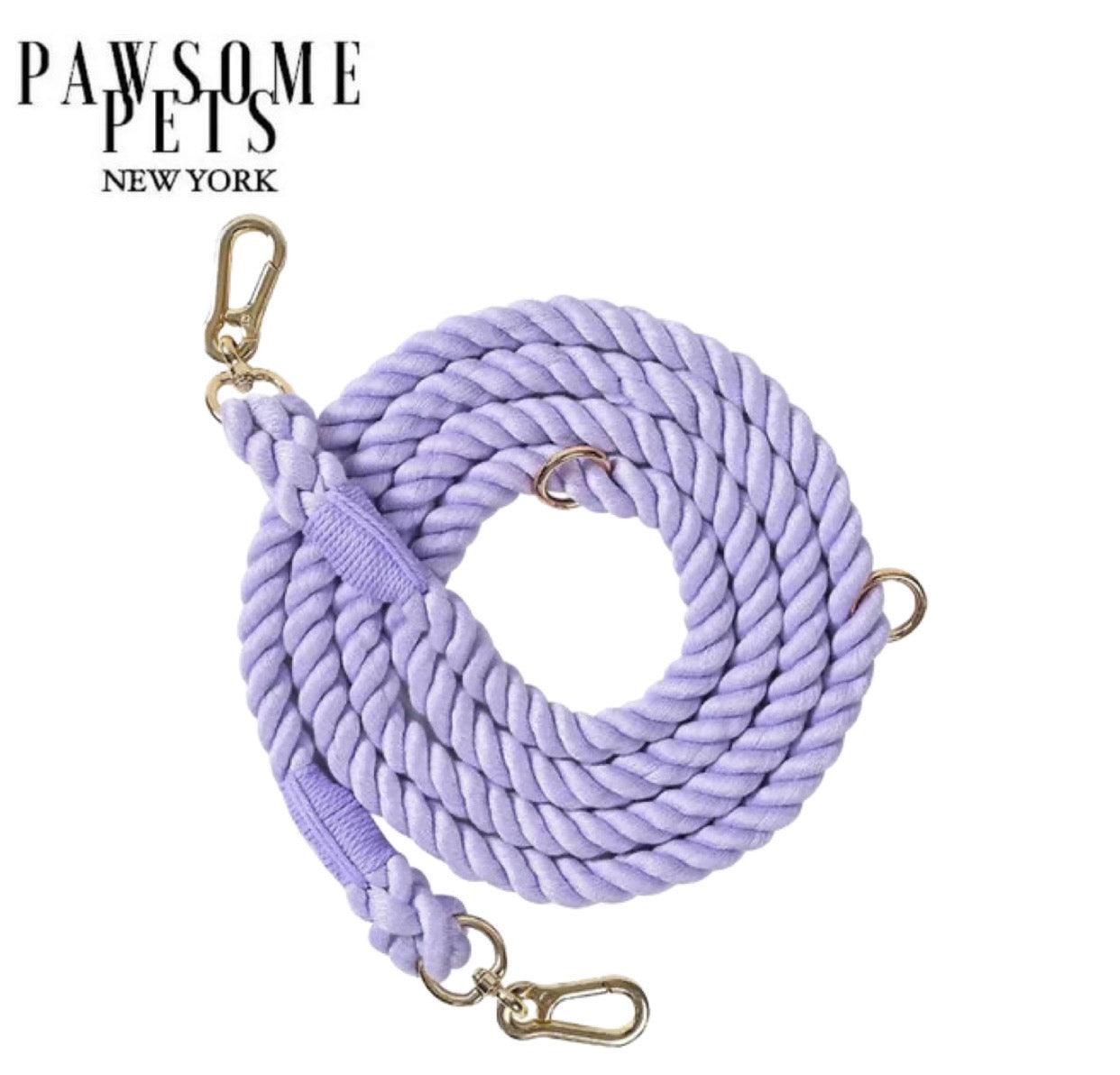 HANDS FREE DOG ROPE LEASH - PURPLE LOVE-0