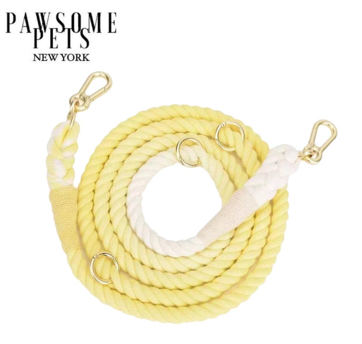 HANDS FREE DOG ROPE LEASH - LEMON SQUEEZE-0