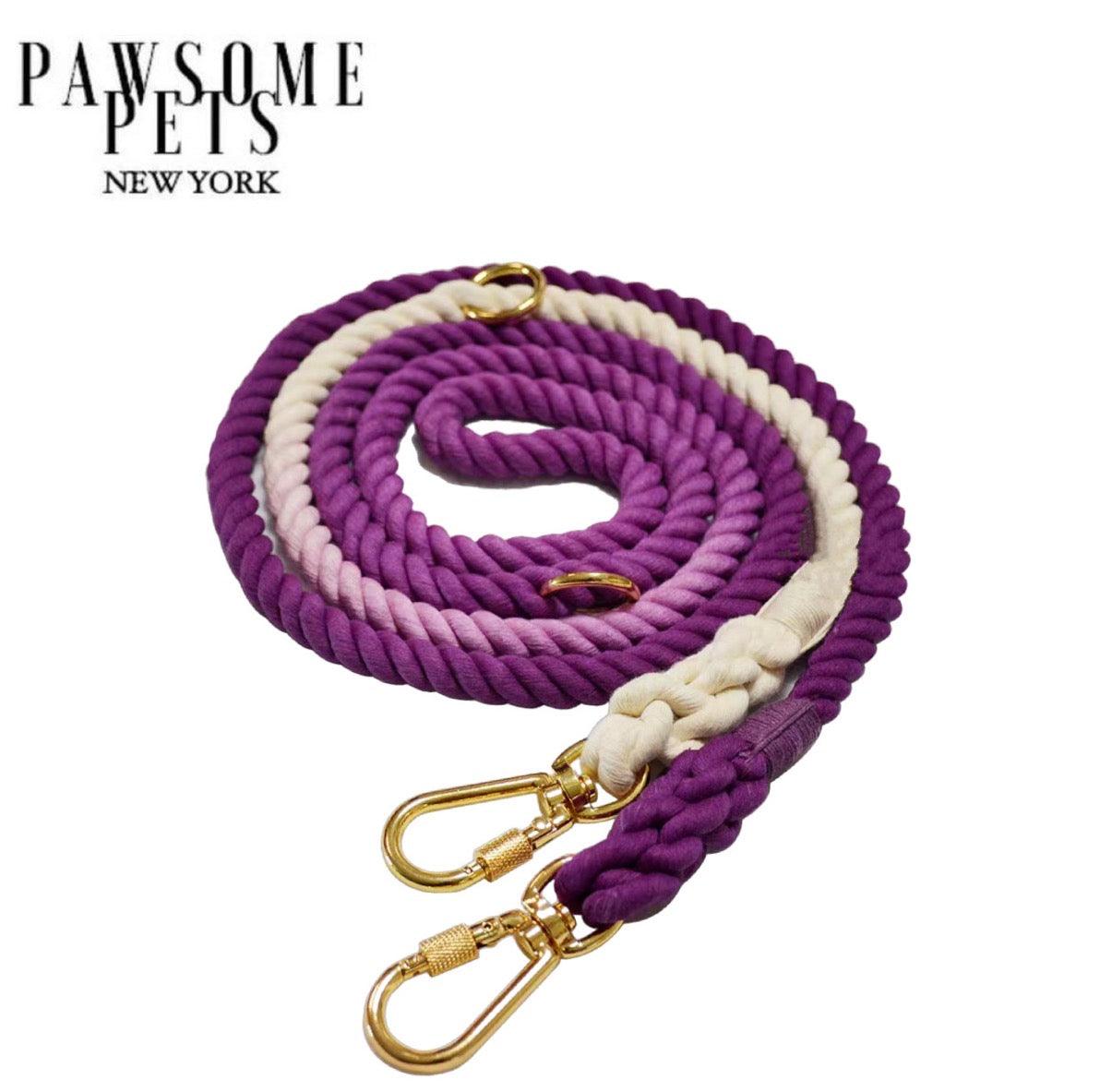 HANDS FREE DOG ROPE LEASH - OMBRE PURPLE-0