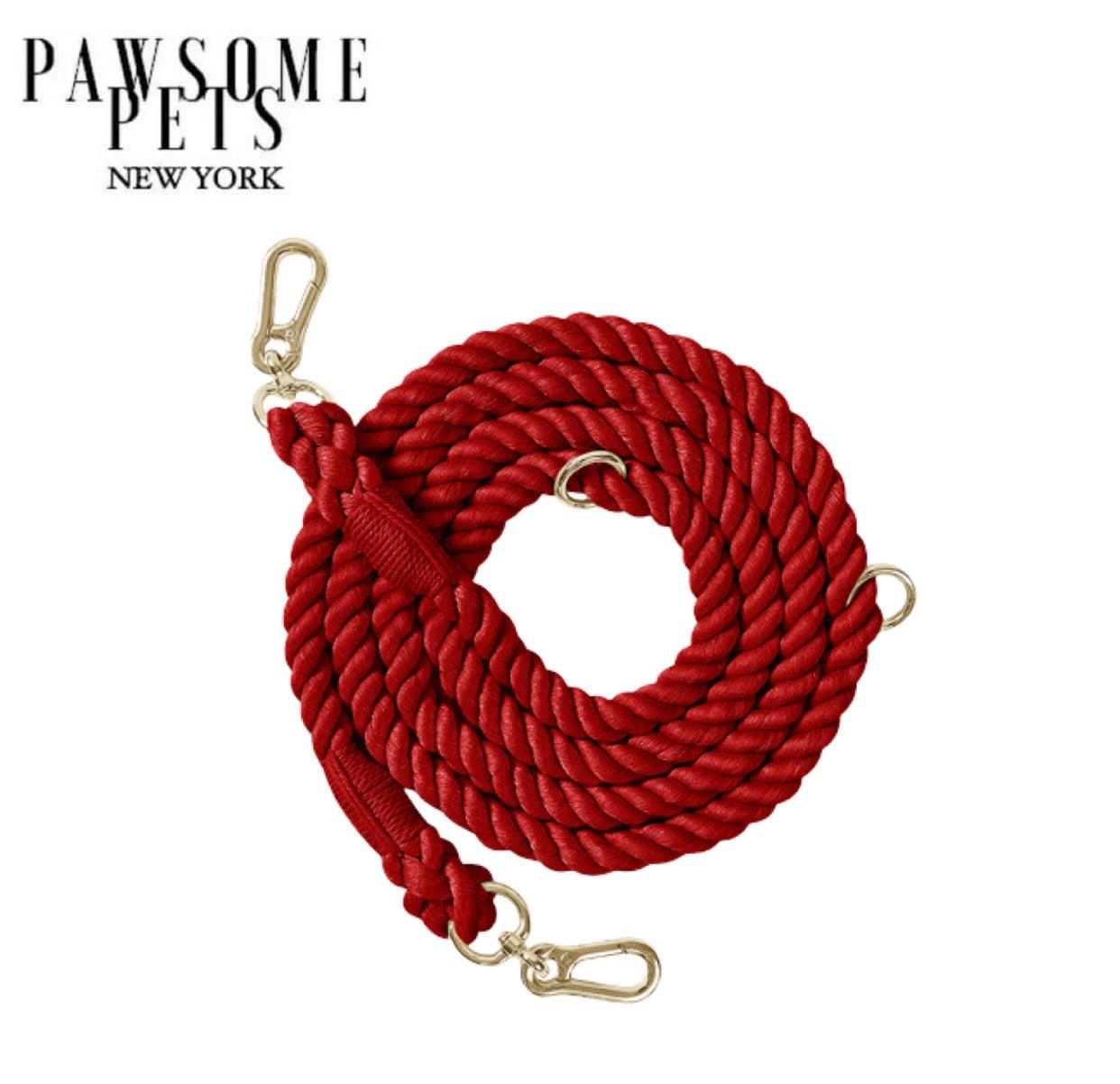 HANDS FREE DOG ROPE LEASH - SPANISH RED-0