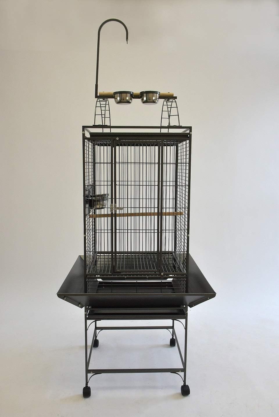 Petsfella 20-inch Wrought Iron Play Top Parrot Cage Bird Cage with Toy Hanger