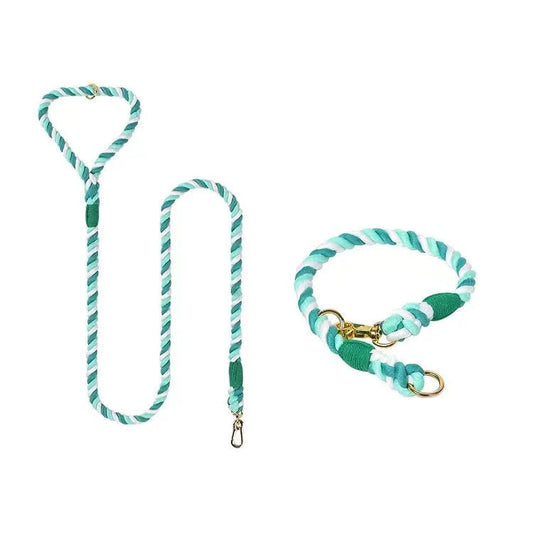 Dog Rope Leash and Collar Set - Forest Love-0