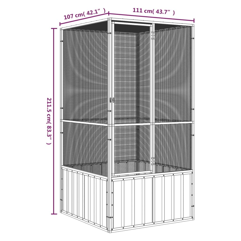 GOLINPEILO Steel Bird Cage,Large Flight King Bird Cage for Cockatiels African Grey Quaker Amazon Sun Parakeets Green Cheek Conures Pigeons Parrot Bird Cage Birdcage,Anthracite 119.1"x127.8"x83.3" -406