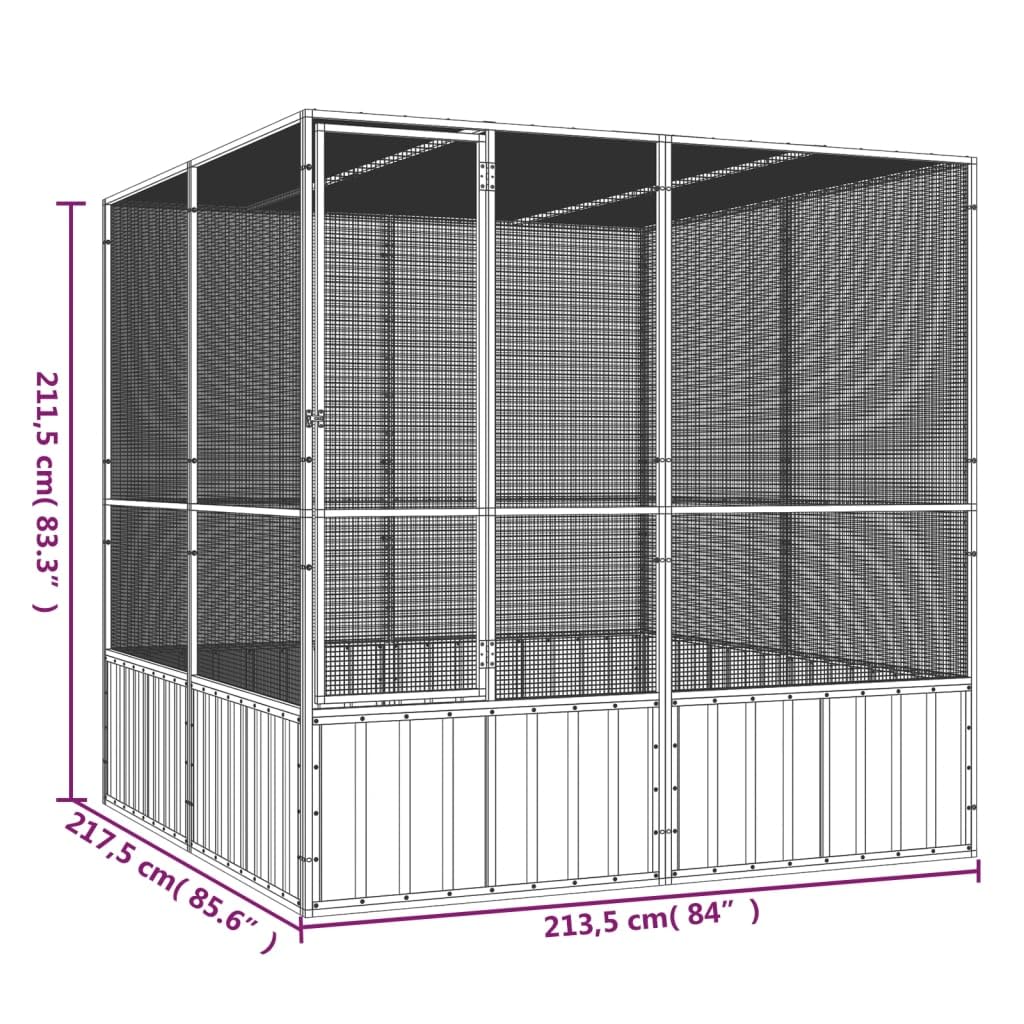 GOLINPEILO Steel Bird Cage,Large Flight King Bird Cage for Cockatiels African Grey Quaker Amazon Sun Parakeets Green Cheek Conures Pigeons Parrot Bird Cage Birdcage,Anthracite 119.1"x127.8"x83.3" -406