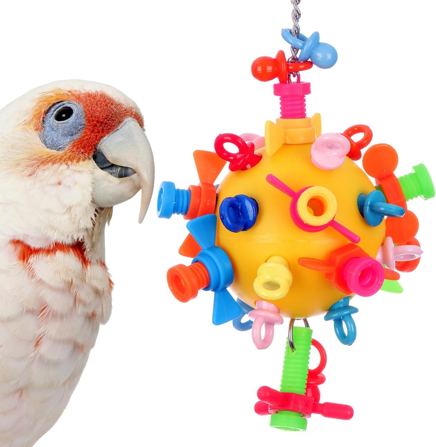 Super Bird Creations SB1215 Screwball Bird Toy - Interactive Mechanical Bird Toy for Large Birds - African Greys, Eclectus, Small Cockatoos, Mini Macaws - Encourages Exploration and Physical Exercise