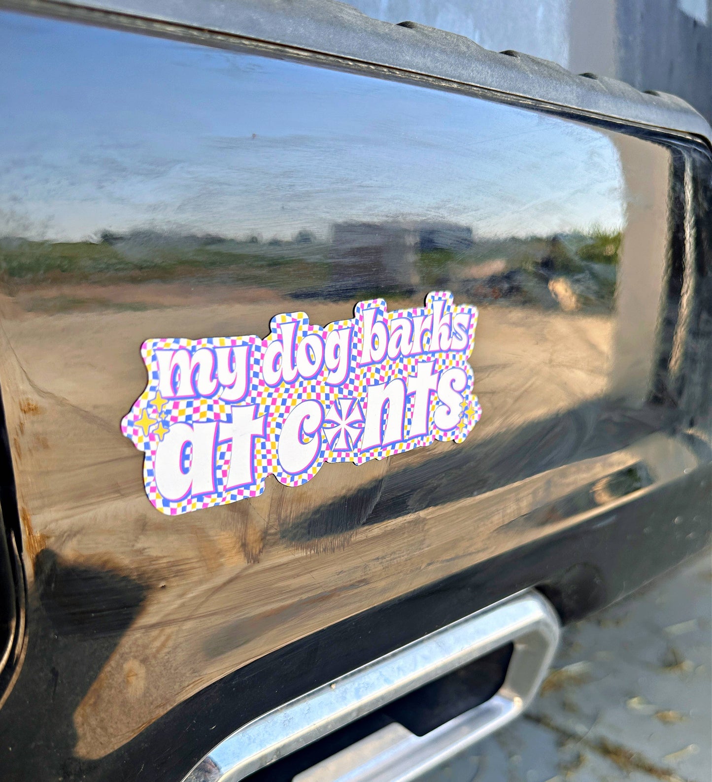 Funny Dog Mom Sticker - My Dog Barks at C*nts: Sticker