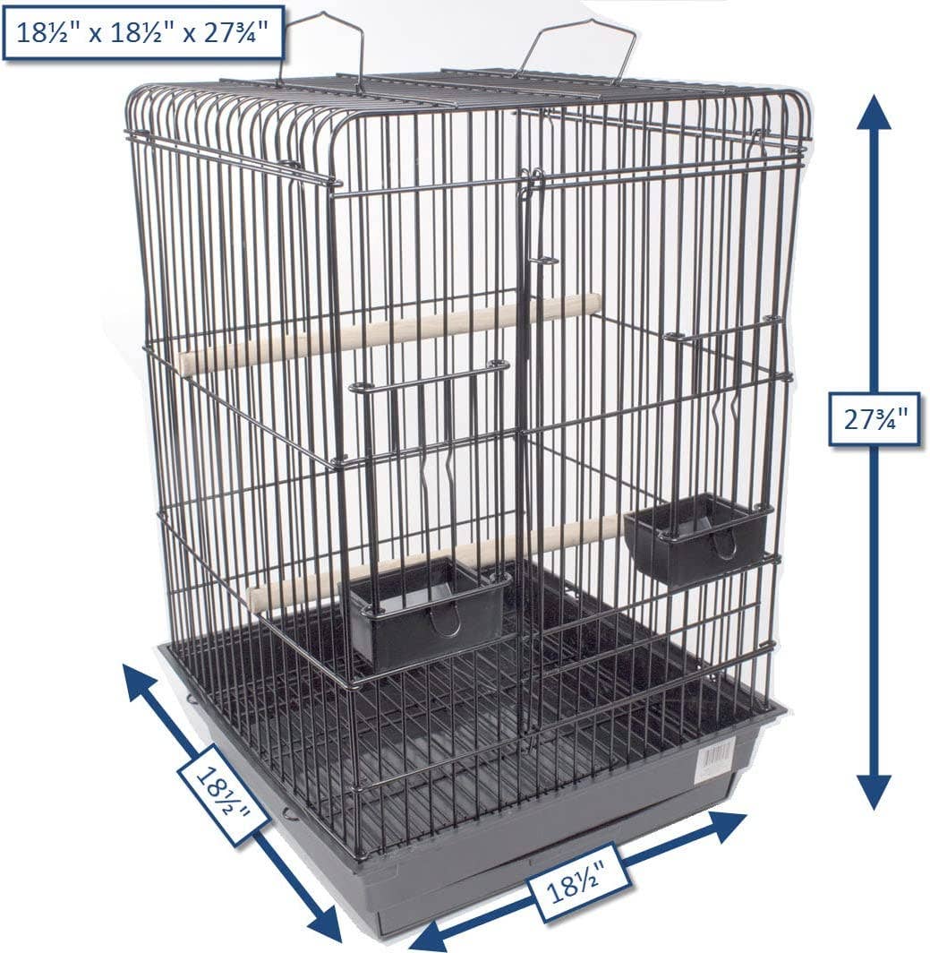 Conure & Small Parrot Starter Kit – Square Dome – Black