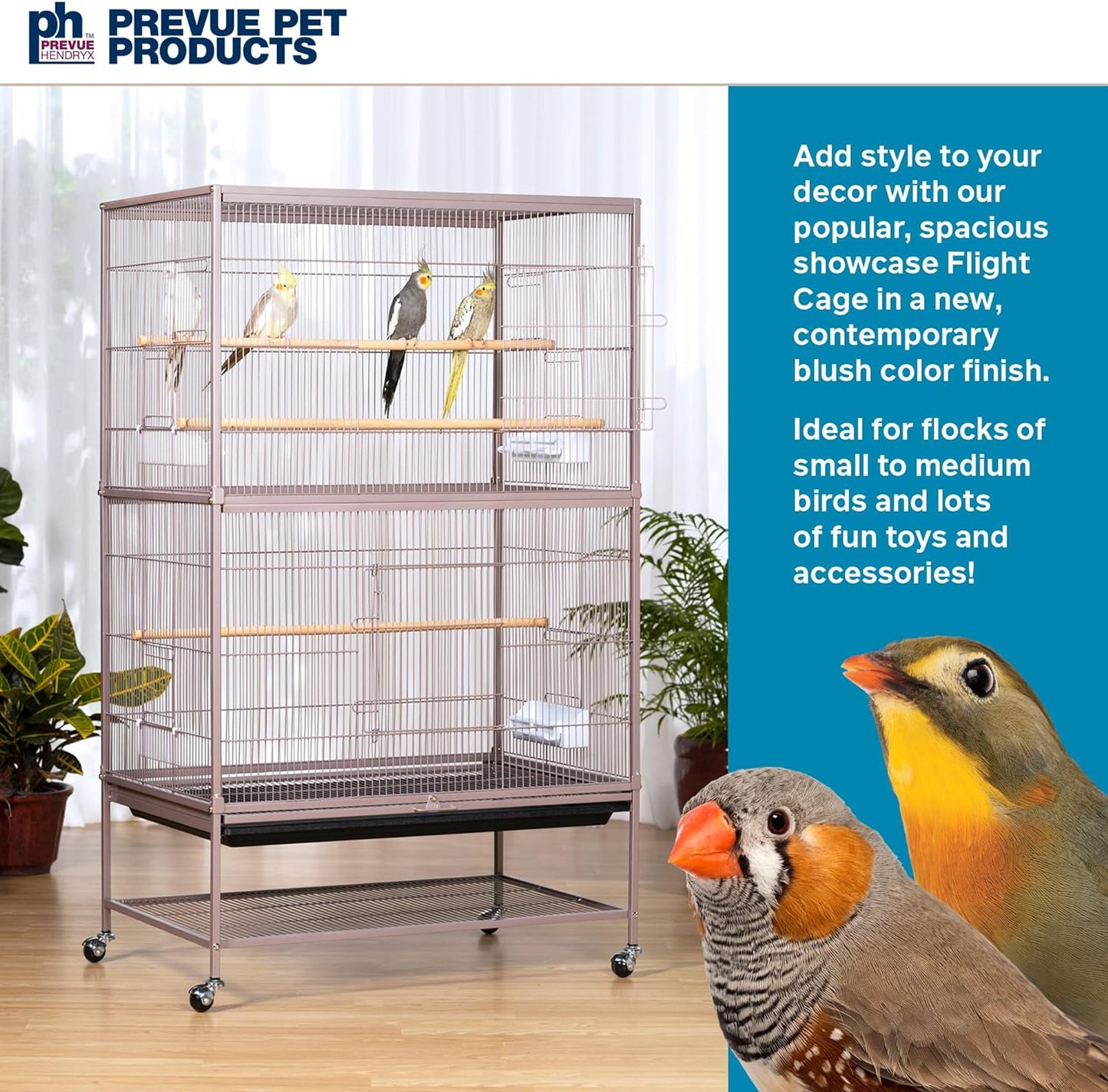 Prevue Flight Bird Cage in Blush Finish (F042)