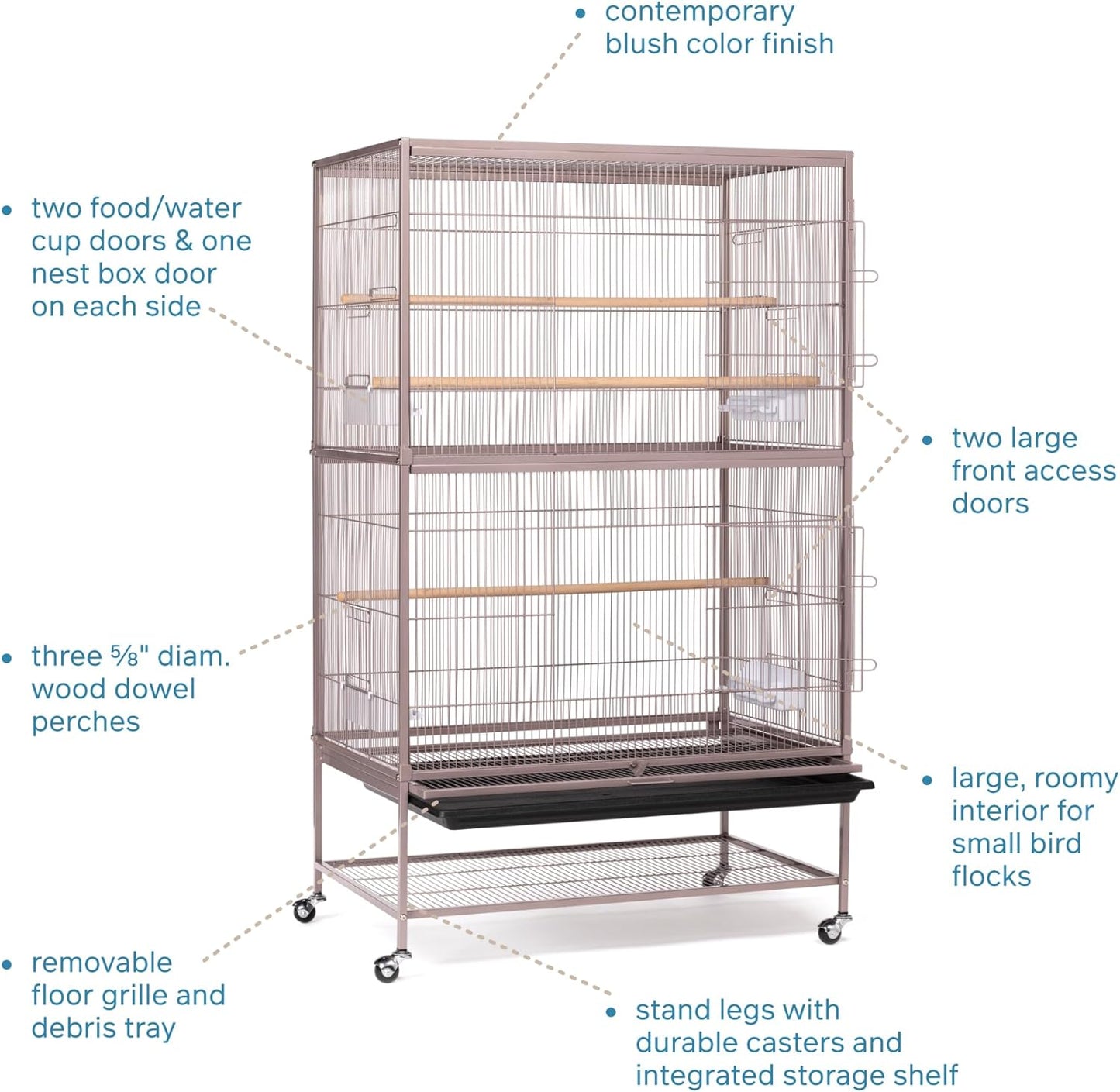 Prevue Flight Bird Cage in Blush Finish (F042)