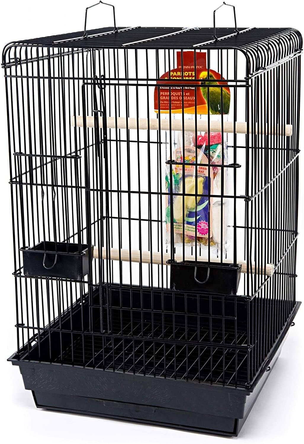 Conure & Small Parrot Starter Kit – Square Dome – Black