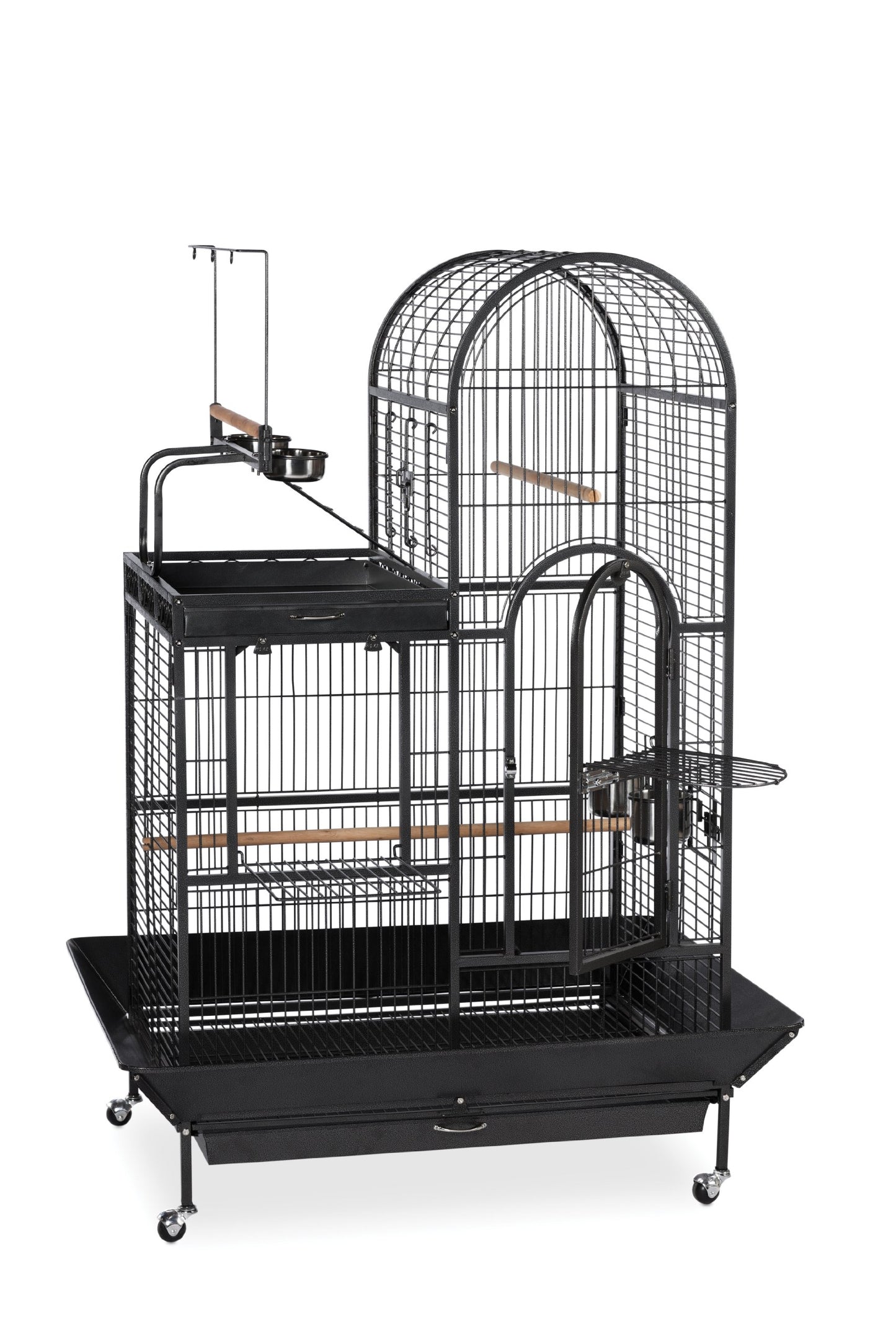 Prevue Pet Products 3159 Deluxe Double Top Bird Cage Black Hammertone