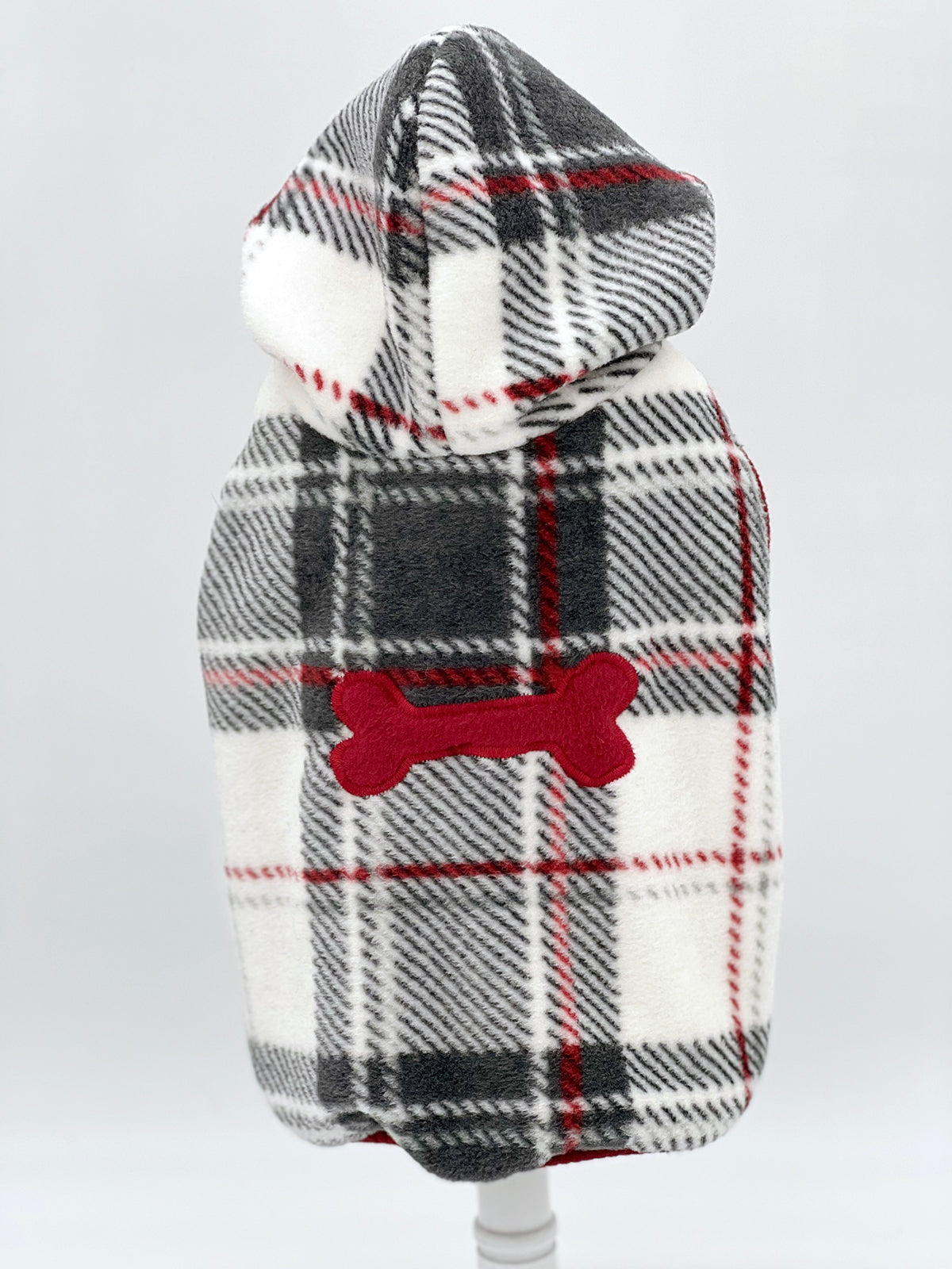 "Snowy Roads" Luxe Fleece Blanket Hoodie in Lodge Plaid-3