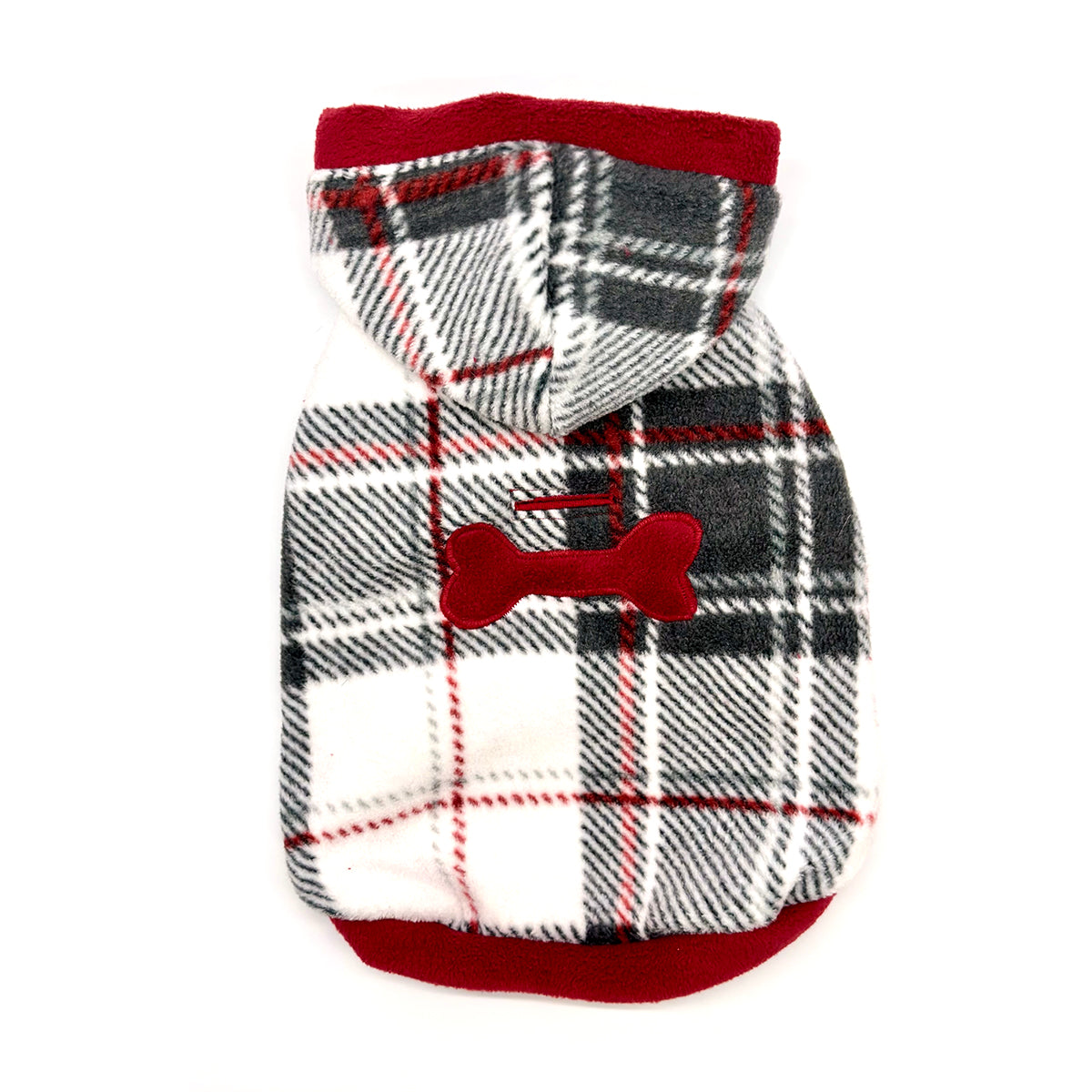 "Snowy Roads" Luxe Fleece Blanket Hoodie in Lodge Plaid-4