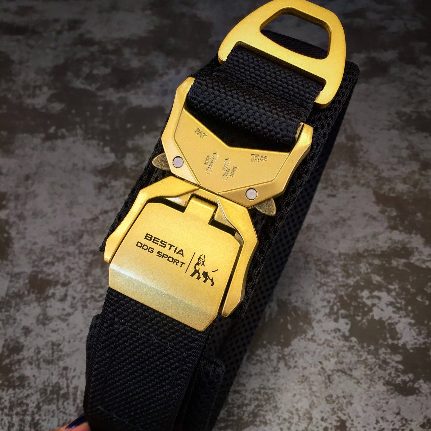 BESTIA DOG SPORT FAST RELEASE COLLAR BLACK & GOLD-0