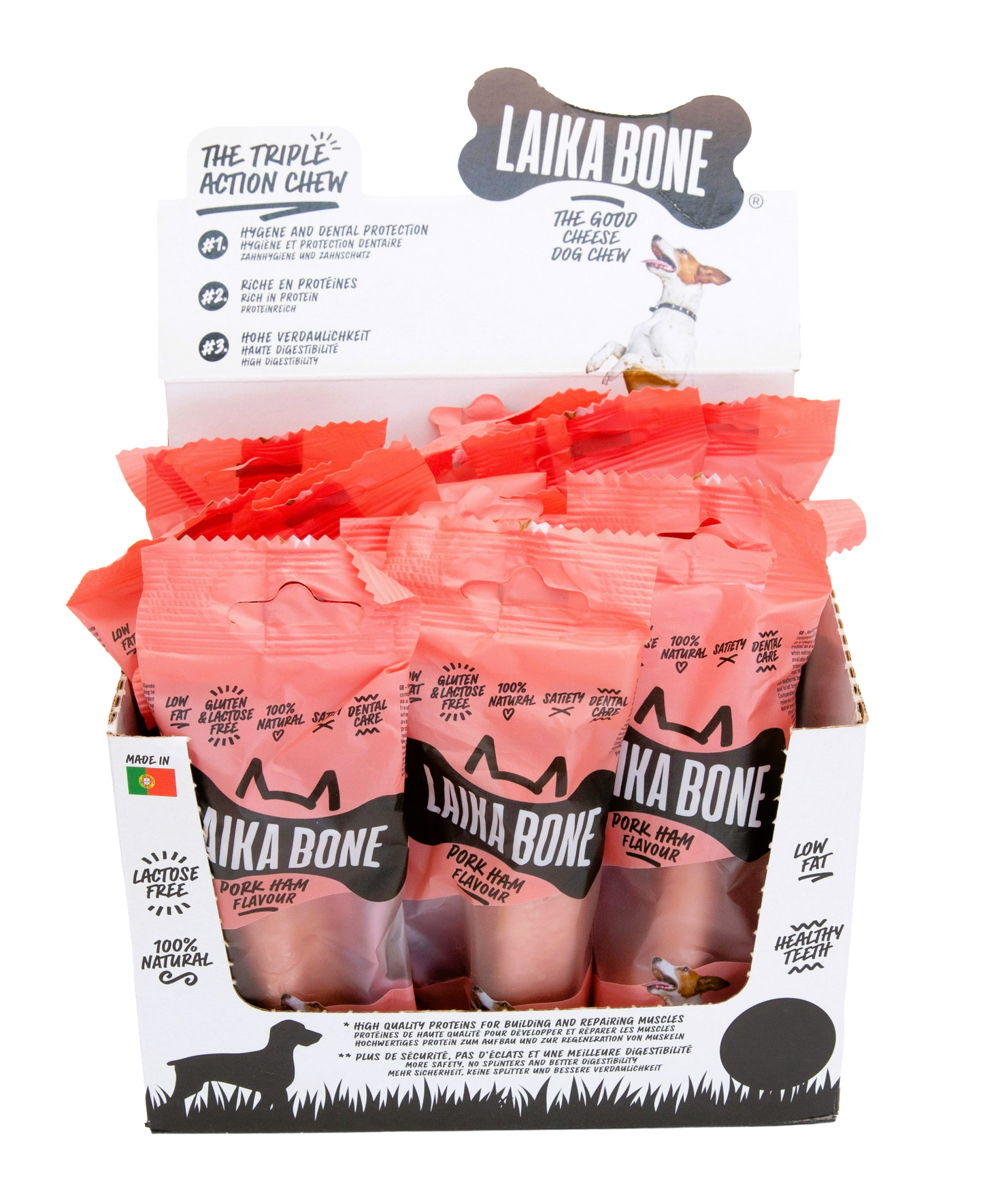 Dog treats Cheese & Ham/Bacon chew (BOX)-3