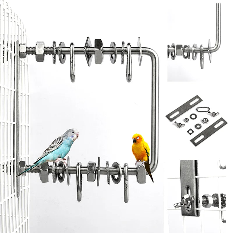 304 stainless steel medium and large parrot toy nibbling and grinding teeth development puzzle bird cage display stand