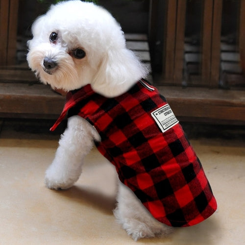 Warm Dog Clothes Coat British Style Pliad Pet