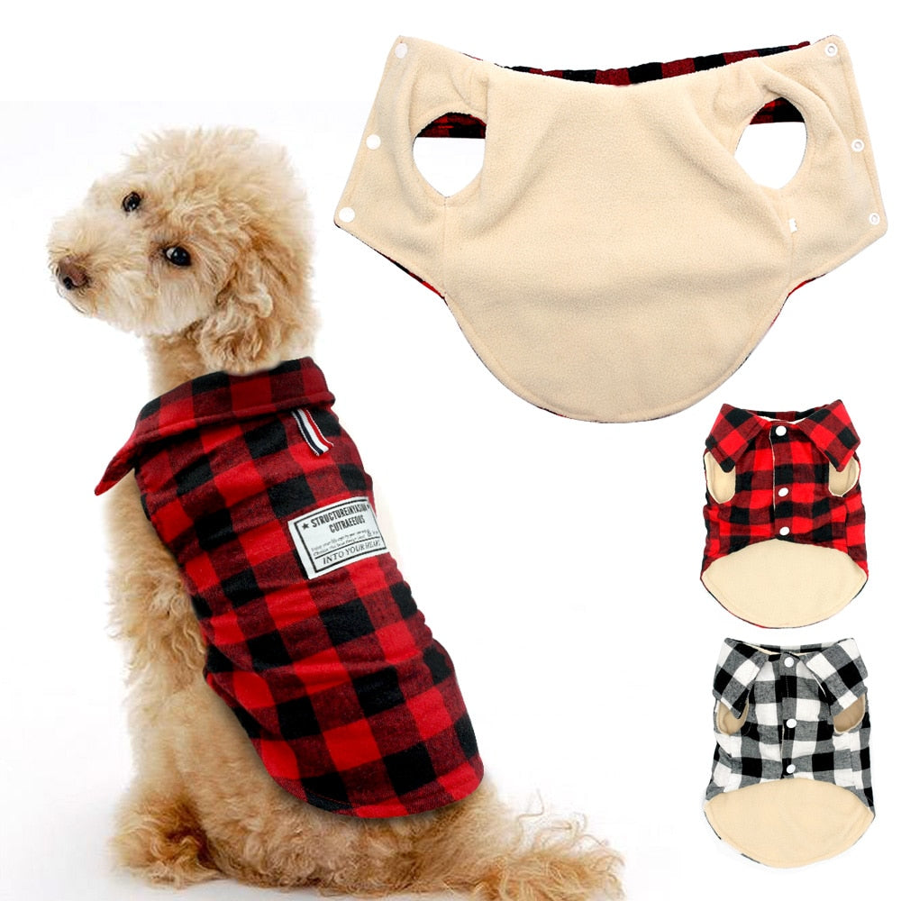 Warm Dog Clothes Coat British Style Pliad Pet