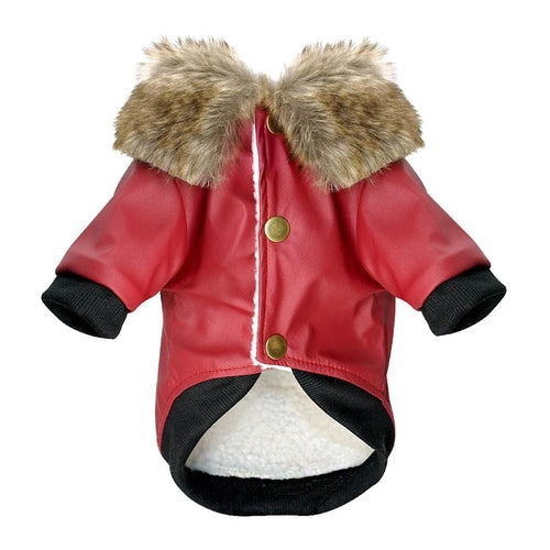 Waterproof Dog Clothes Leather Coat Winter Dog