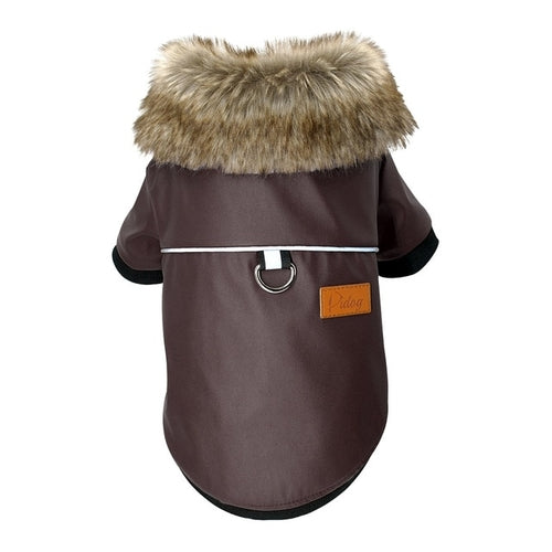 Waterproof Dog Clothes Leather Coat Winter Dog