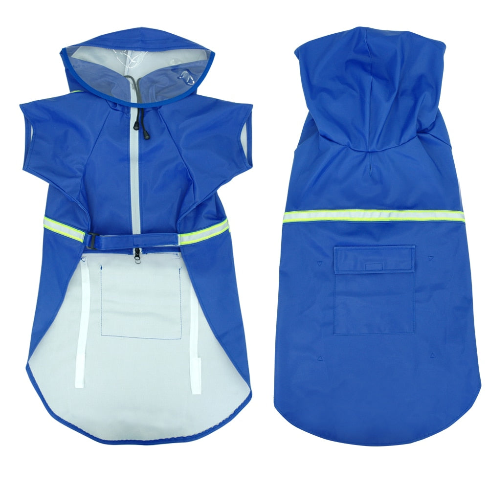 Waterproof Large Dog Raincoat Reflective Dog Rain