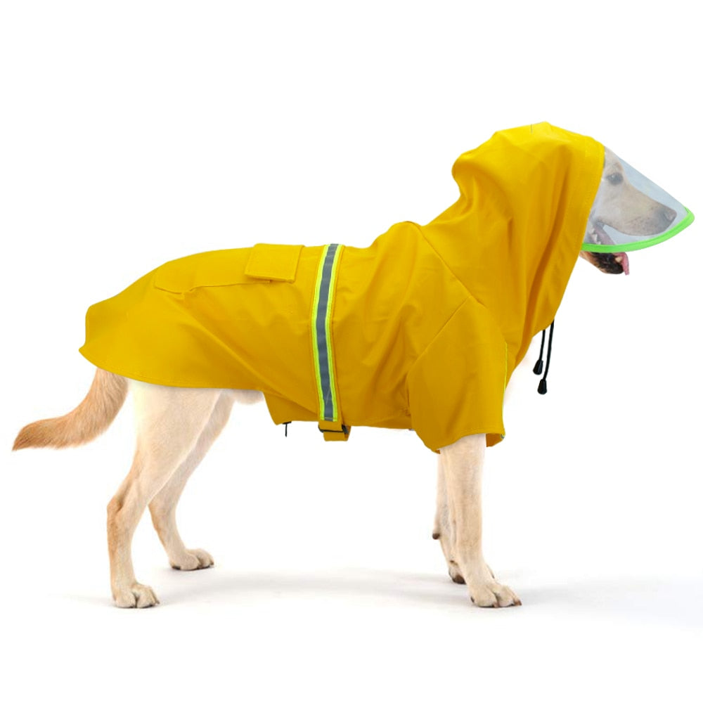 Waterproof Large Dog Raincoat Reflective Dog Rain