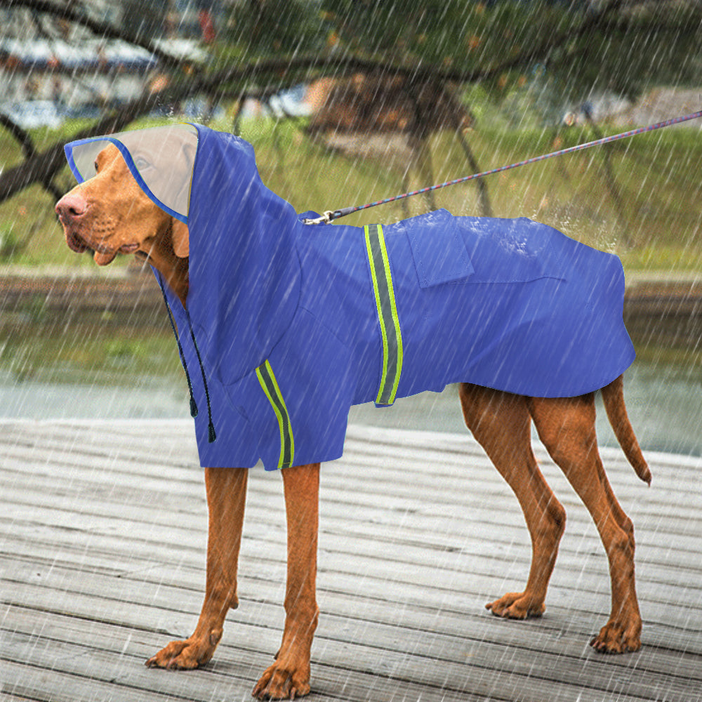 Waterproof Large Dog Raincoat Reflective Dog Rain