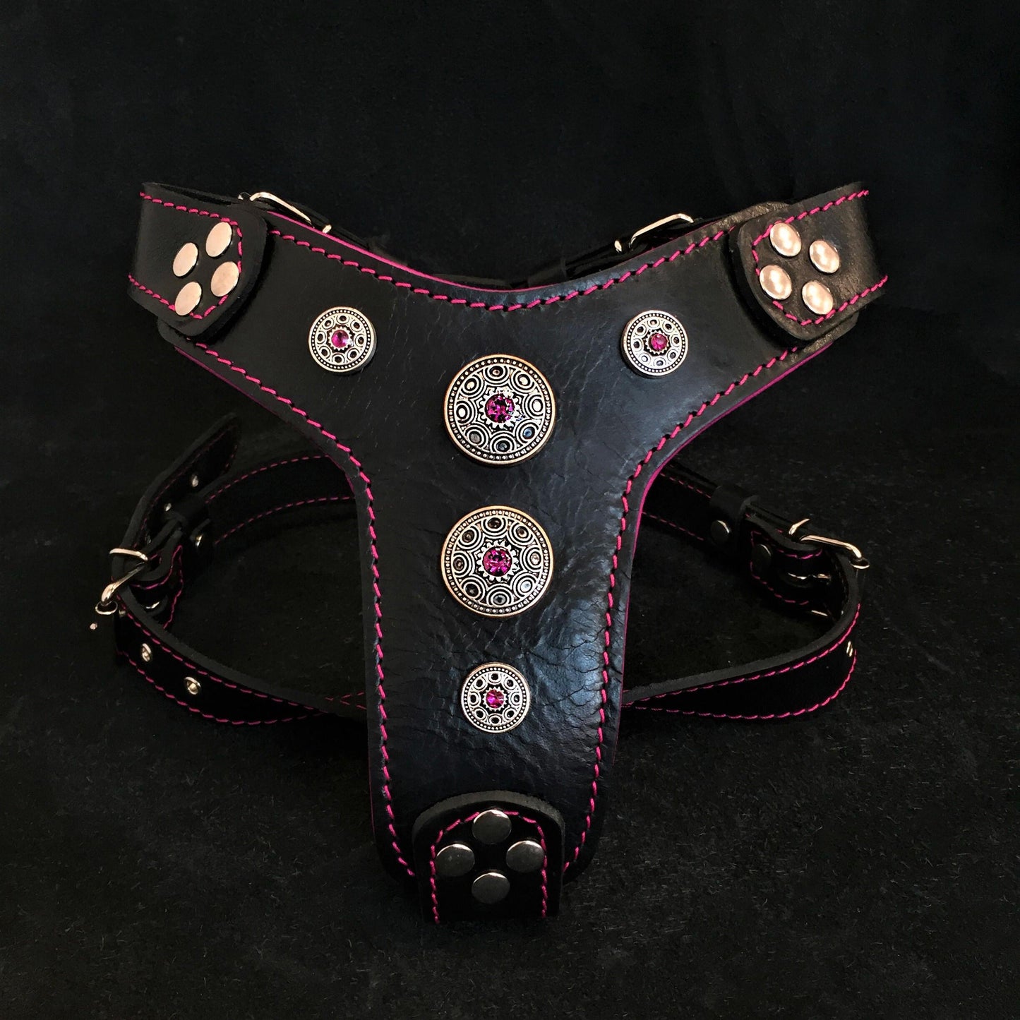 The ''Bijou'' harness Black & Pink Small to Medium Size-0