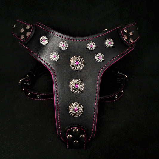 ''Bijou'' harness Black & Pink for big dogs-0