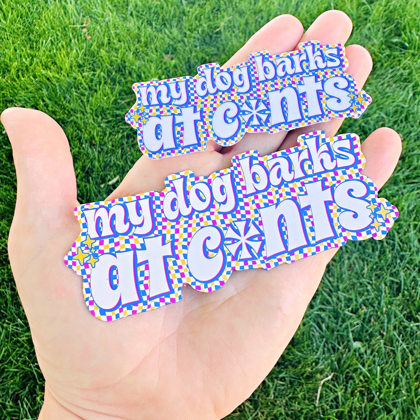 Funny Dog Mom Sticker - My Dog Barks at C*nts: Sticker