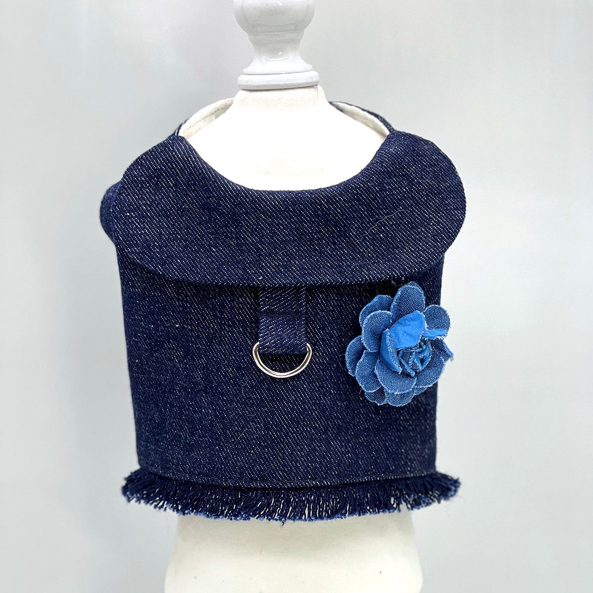 DCNY Denim Flower Harness Vest-0