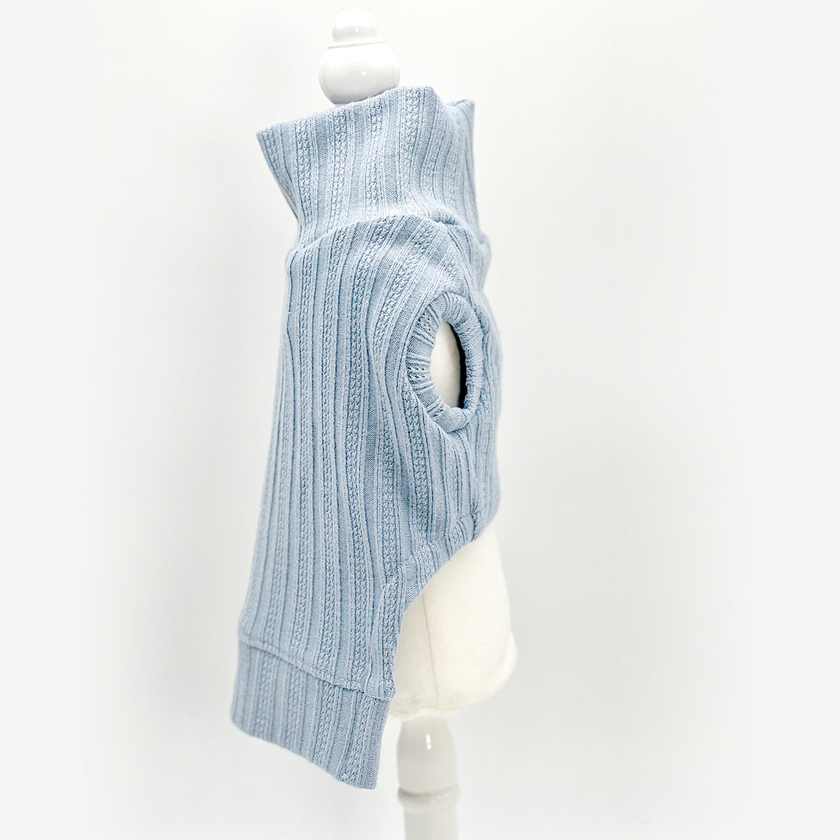 DCNY Mock Neck Sleeveless Sweater Tank - Baby Blue-4